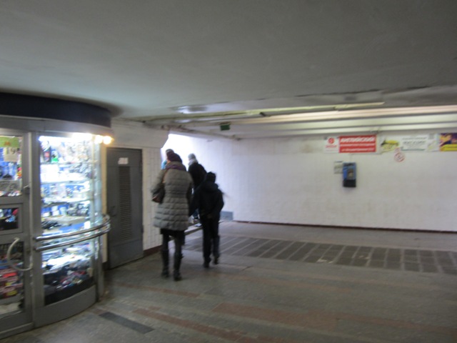 Выход в город со станции метро Тверская с эскалатора налево, в переход, по переходу прямо и налево
