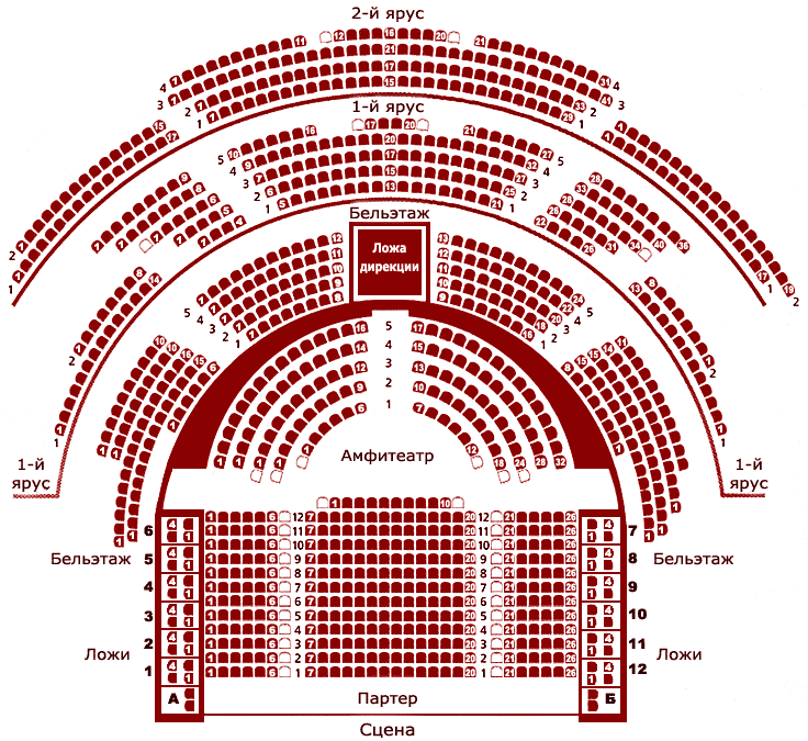 Схема театра горького ростов на дону