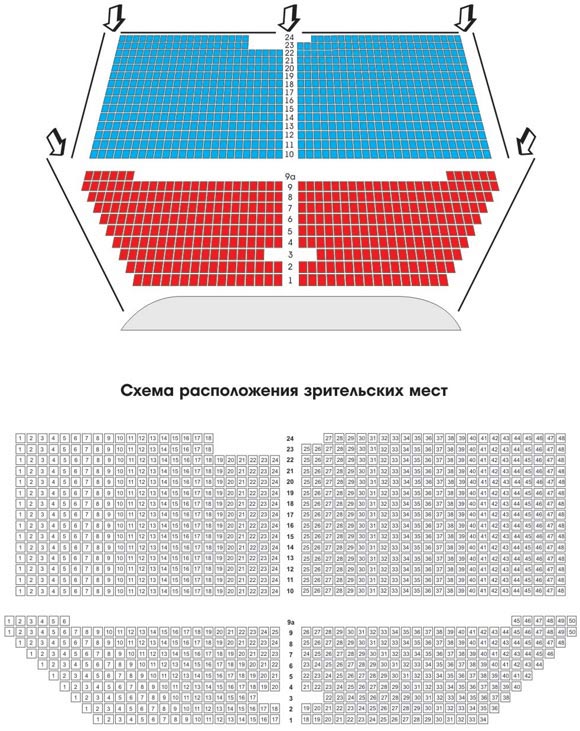 Театр музыкальной комедии схема зала