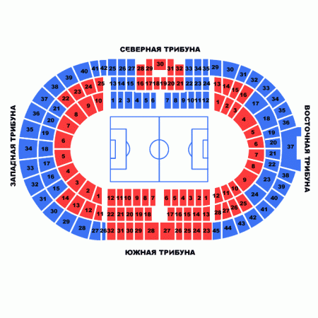 Схема стадиона Динамо